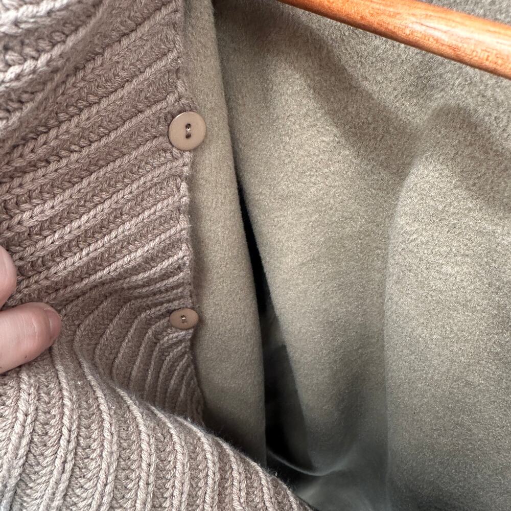 SPLENDID NWT Nikki Oatmeal Tan Hooded Pea Coat // M - Picture 10 of 15